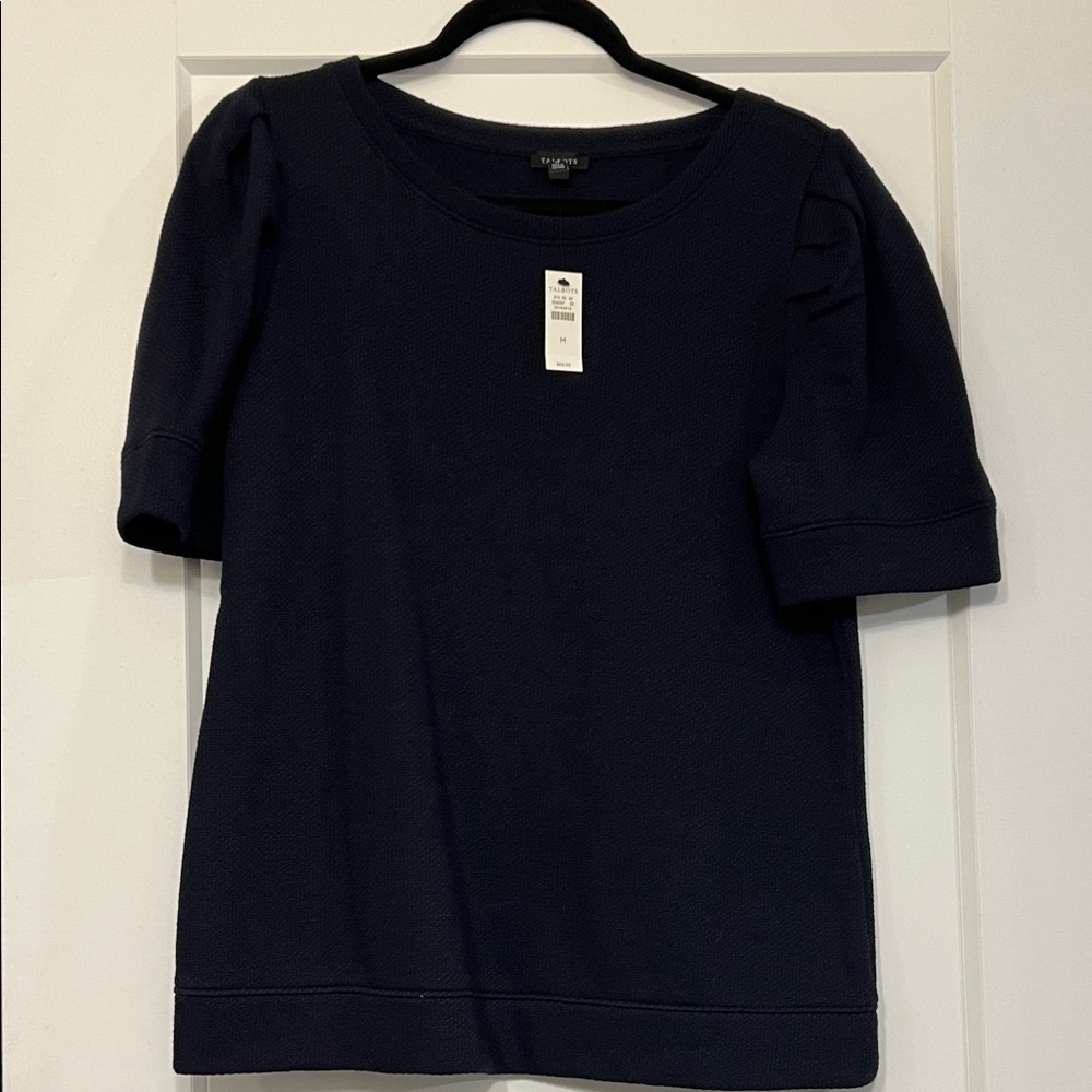 Talbots Navy Short Sleeve Knit Top